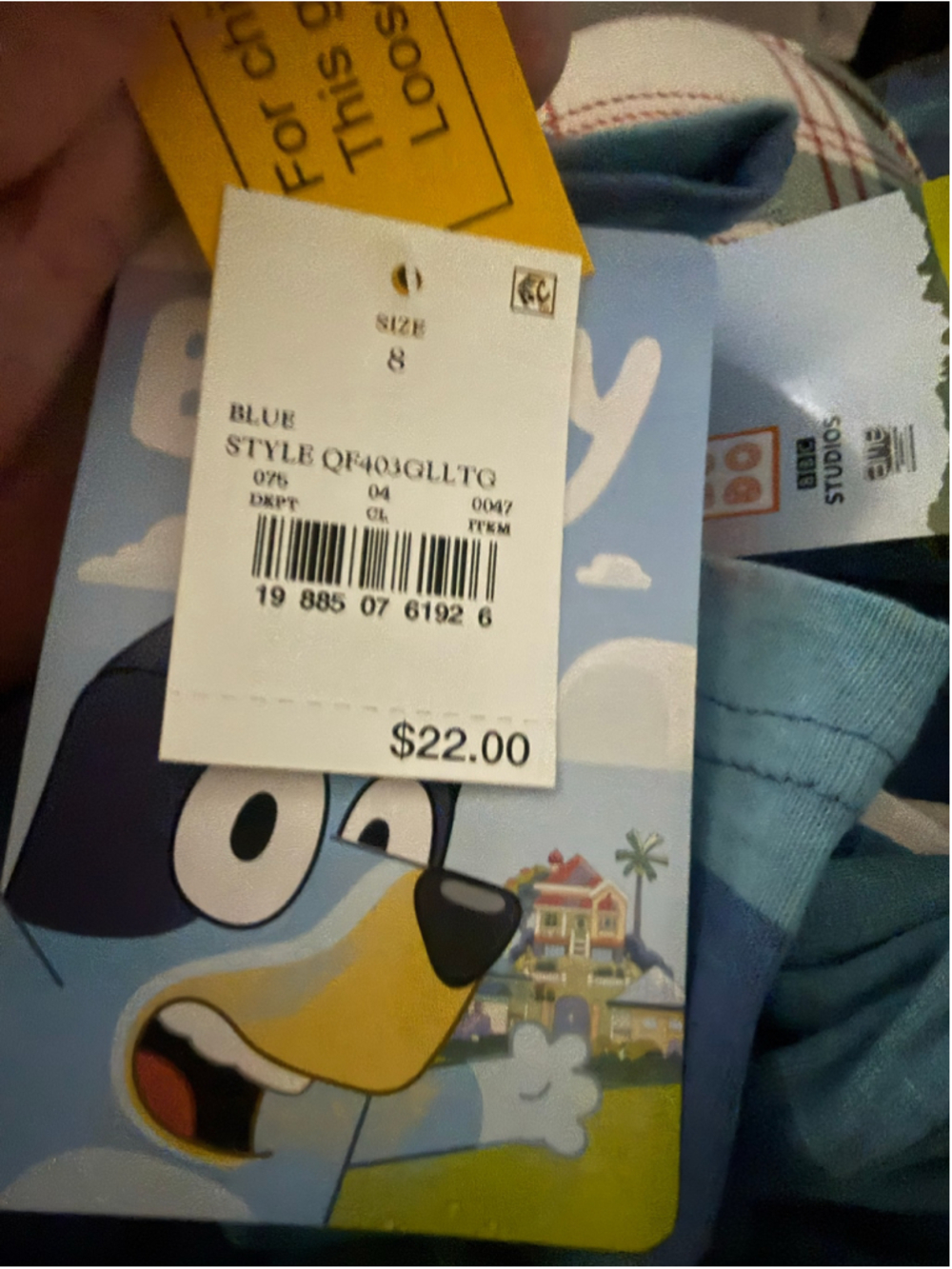 BBC Studios/Girls Bluey Pajama Set Size 8 Blue and White